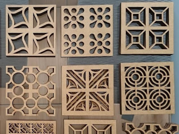 نمونه قطعات برش خورده با لیزر از چوب MDF