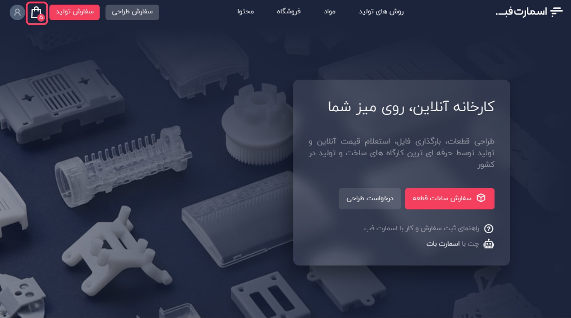 نحوه ورود به سبد خرید.