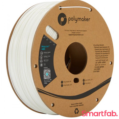 فیلامنت PolyLite ABS رنگ سفید برند پلی میکر قطر 1.75 میلیمتر وزن 1 کیلوگرم