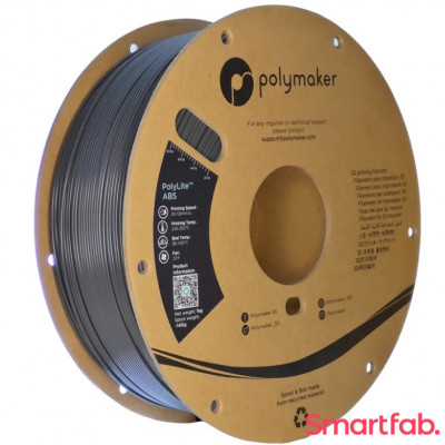 فیلامنت PolyLite ABS رنگ خاکستری تیره برند پلی میکر قطر 1.75 میلیمتر وزن 1 کیلوگرم